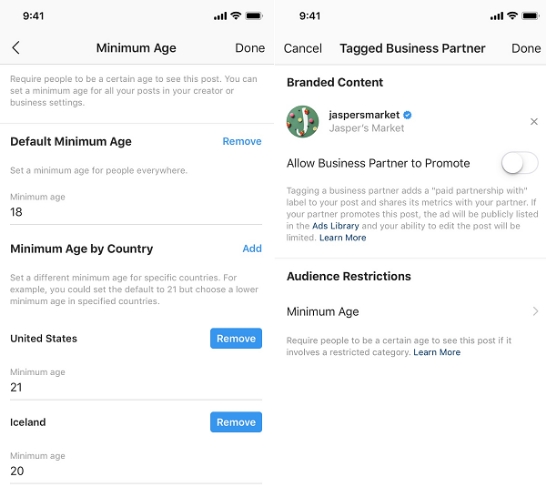 Instagram 为品牌内容添加年龄验证工具, NATIVEX