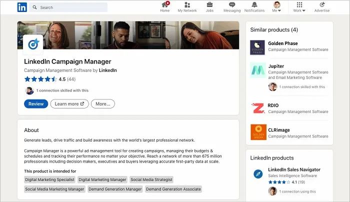 LinkedIn 页面截图, Nativex