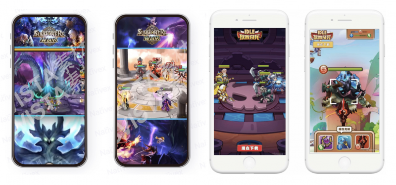 Summoners War and Idle Hero localized playable ads ,Nativex